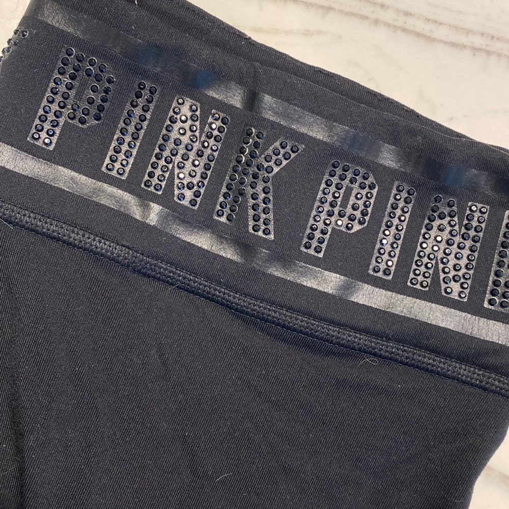 Pink! Black leggings